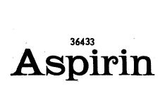 Warenzeichen 36433 Aspirin