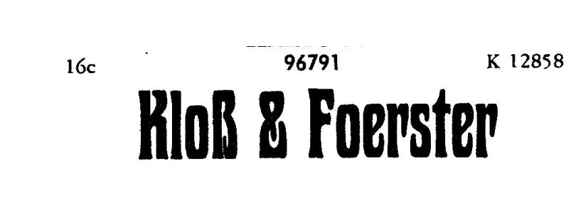 Schriftzug "Kloß & Foerster"