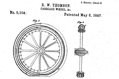 The first pneumatic tyre patent by Robert William Thomson