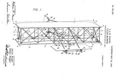 The Wrights' patent specification illustrates the warping of the wings (US821393A).