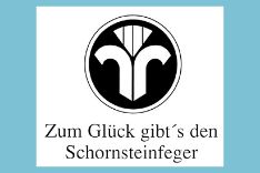 graphically designed mark "zum Glück gibts den Schornsteinfeger"