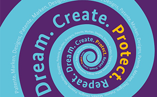 Spirale mit Slogan: Dream, Create, Protect, Repeat
