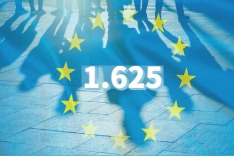 Zahl 1.625 auf Europafahne