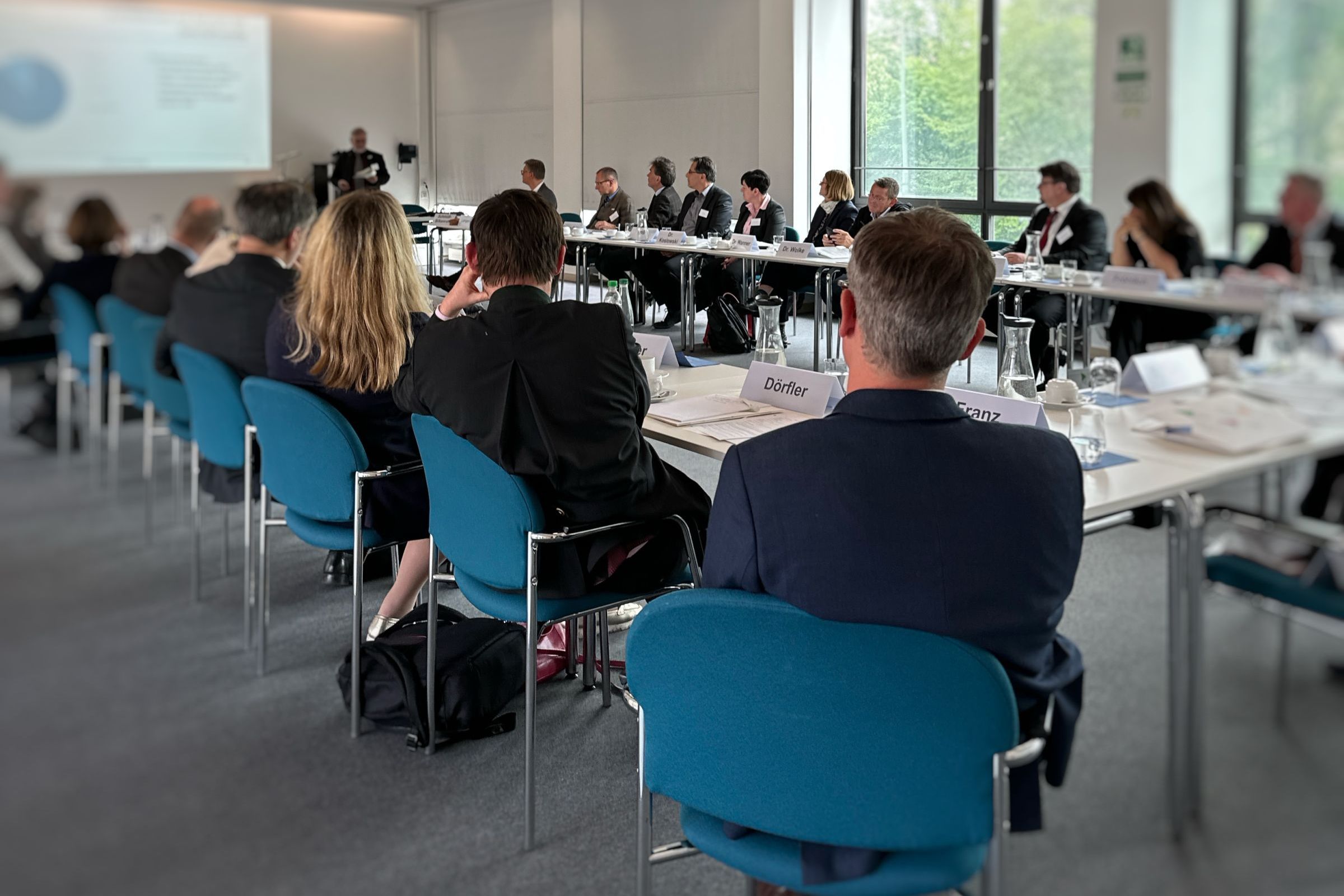 Conference room with participants