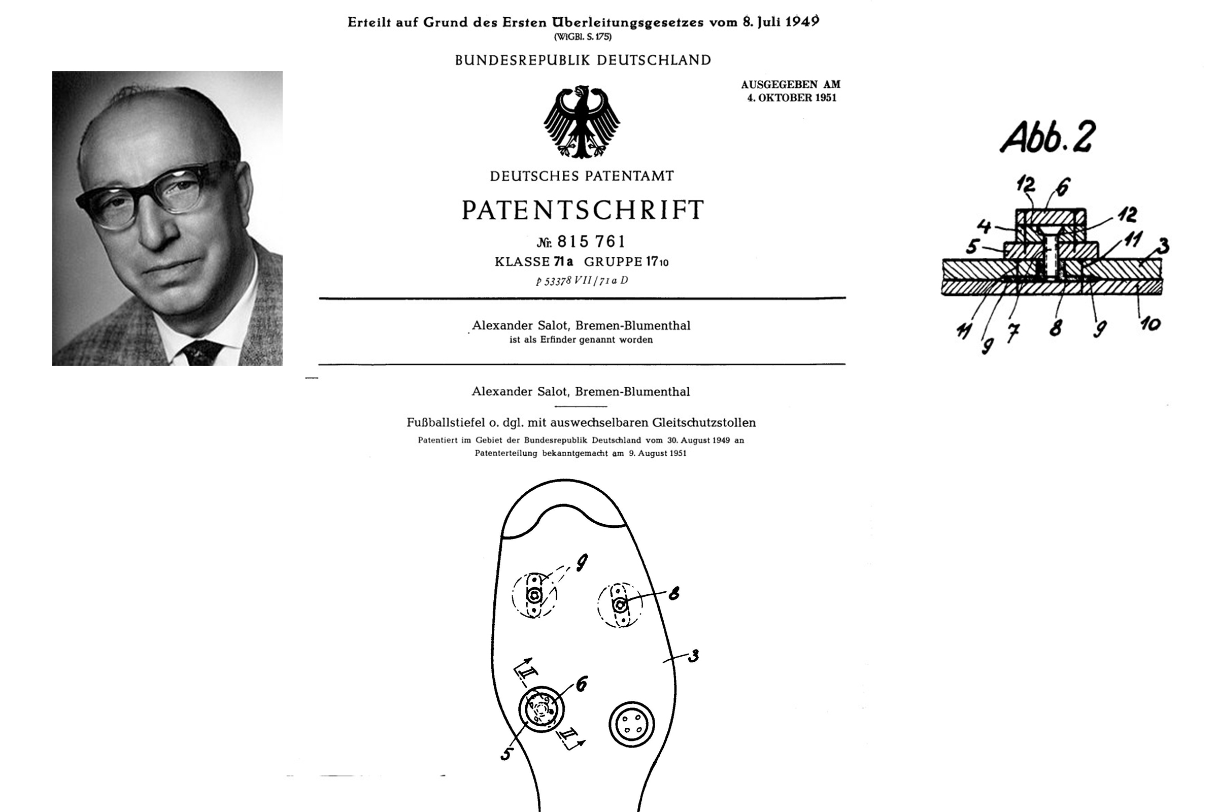 Patentschrift und Porträt Salot