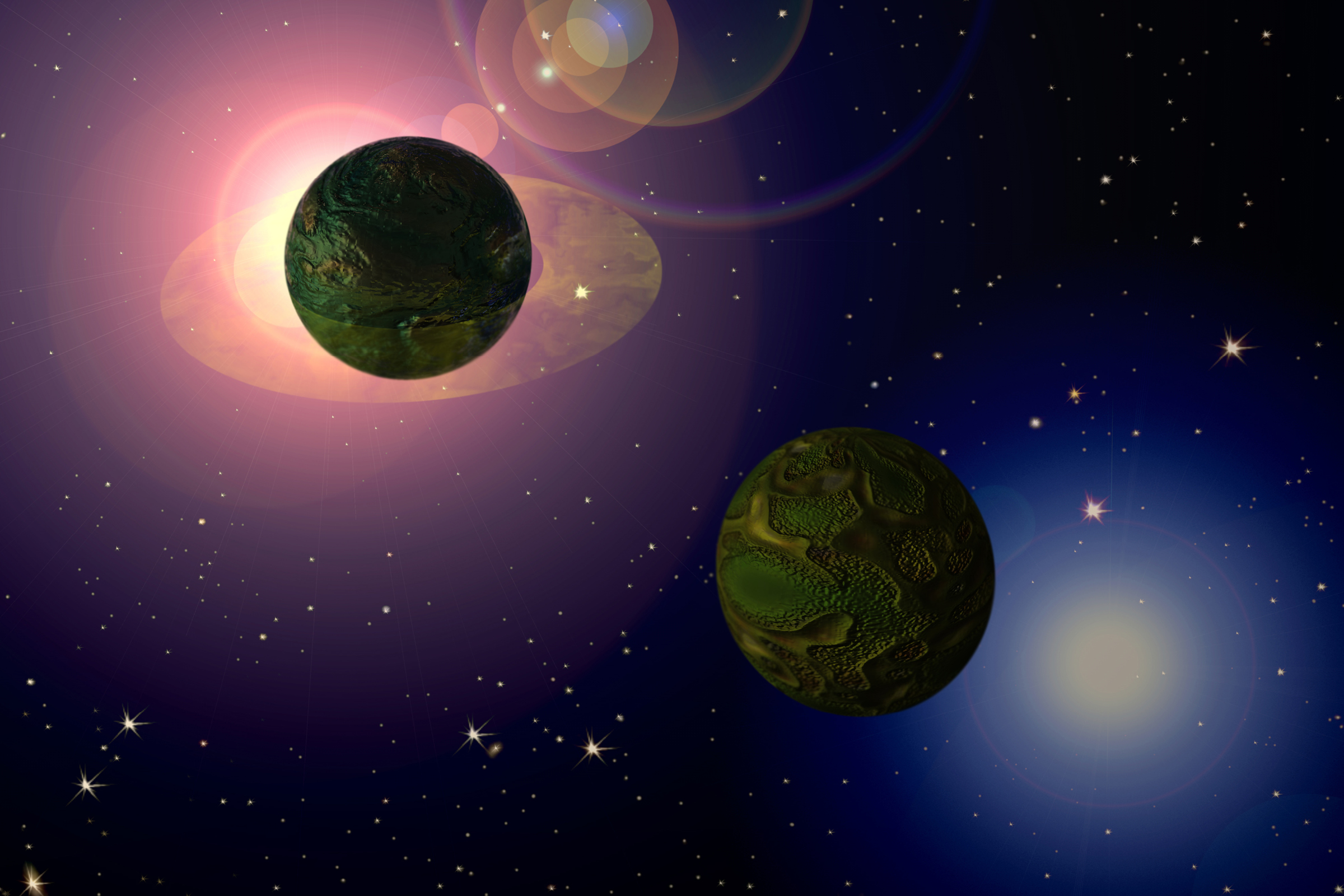 Weltall mit Planeten