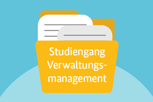 Hängeakten mit Aufschrift: "Studiengang Verwaltungsmanagement"