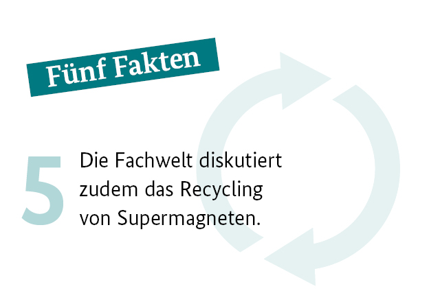Fünf Fakten: Die Fachwelt diskutiert zudem das Recycling von Supermagneten.