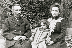 Nobelpreisträger unter sich: Ehepaar Curie mit Tochter Irène