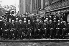 Lady and gentlemen: The participants of the 1927 Solvay conference