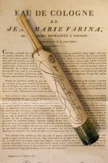 Farina-Flacon und "Beipackzettel" von 1811