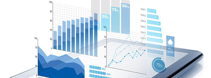 Projektion Statistik aus Tablet-PC