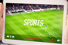 Tablet mit Fußball-Stream