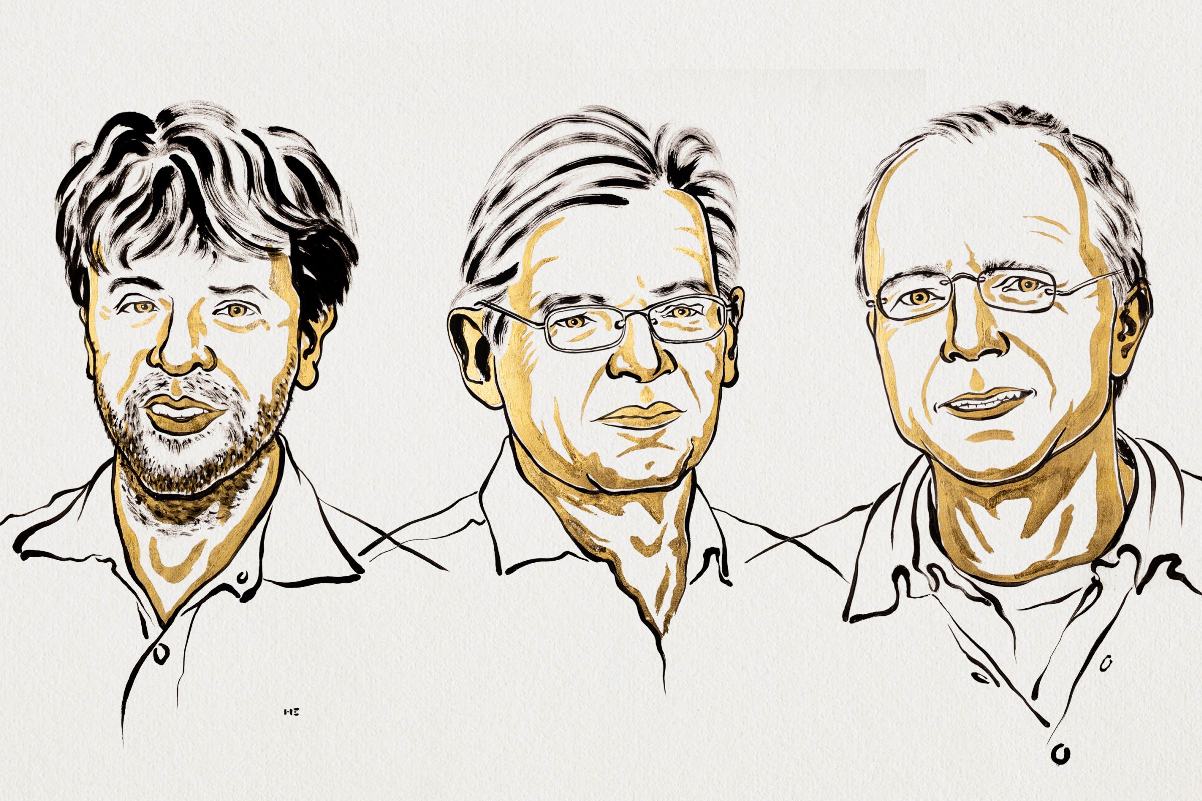 Drawings of the laureates by Niklas Elmehed