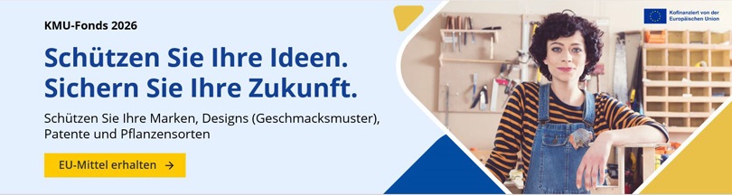 Woman in overalls and lettering ‘Protect your ideas. Secure your future.’