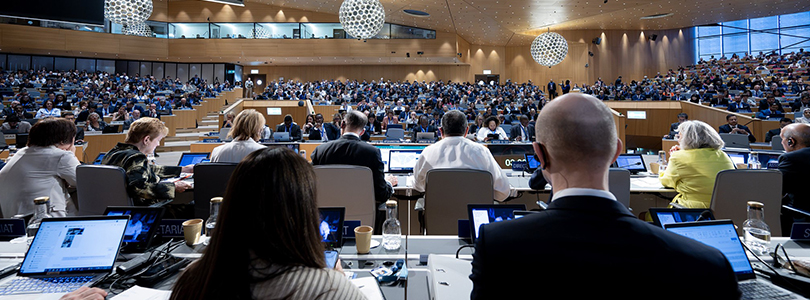 a packed meeting room