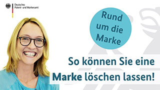 freundlich lächelnde Frau und Headline: So können Sie eine Marke löschen lassen 