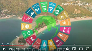 Circle with 17 sustainable development goals