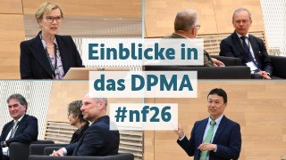 Collage - mehrere Referentinnen und Referenten des DPMAnutzerforums